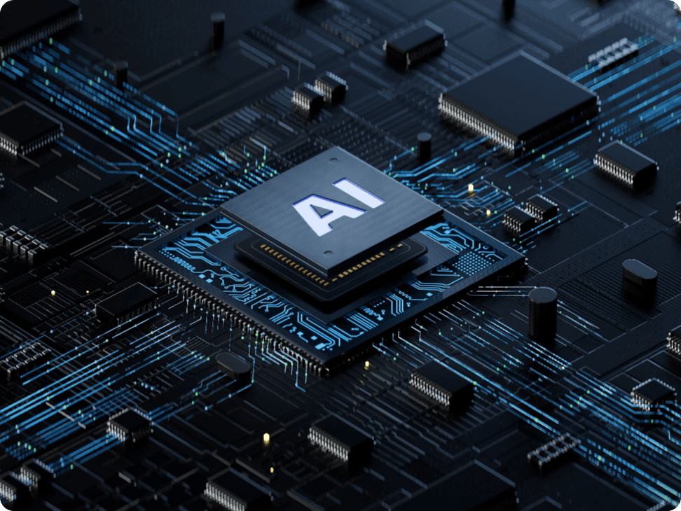 computer chip on a circuit background